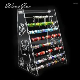 Jewelry Pouches Acrylic Rondelles Rack European Beads Display Stand Charms Bracelet Jewellry Body Ring Earrings Showcase