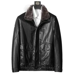 Jaqueta de couro masculino de inverno para baixo casaco grosso de roupa de roupa quente e descendente de roupas robustas de vento cor de vento ropa de hombre fleg casacats descendo parkas 5xl