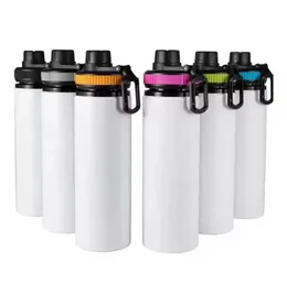 6 Colors DIY Sublimation Blanks Tumblers White 600ml 20oz Water Bottle Mug Cups Singer Layer Aluminum Tumblers Drinking Cup With Lids 920