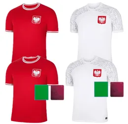 2022 LEWANDOWSKI Men Soccer Jerseys WORLD CUP Home away 2021 2022 red white GROSICKI #11 PISZCZEK MILIK Jerseys football Men Shirts uniforms RMC6