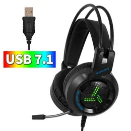 Kulaklıklar 7.1 Surround Sound Sound oyun kulaklığı Mikrofon LED ile Renkli Oyun Kulaklık Bas Stereo Xbox One PS4 Bilgisayar Pubg Oyun T220916