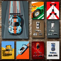 F1 Racing Car Vintage Metal Painting Signs Tin Sign Retro Garage Decor Plaque Metal Repair Shop Wall Decorative Iron Plate Size 30X20CM