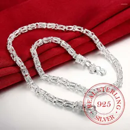 Kedjor Äkta 925 Sterling Silver 5 mm 20 tums Kedjehalsband För Män Kvinnor Charm Bröllop Förlovningsfest Fina Smycken Drop