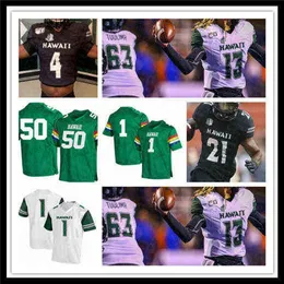 Ws American College Football Wear 2021 College Football Hawaii Rainbow Jerseys COLE MCDONALD ALAKA'I MASHIMA Penei Pavihi LINCOLN VICTOR CEDRIC