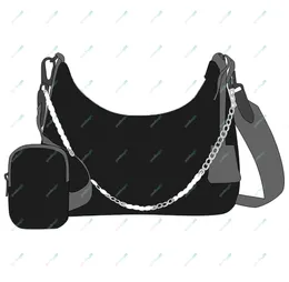 5a vintage 3 peças bolsa de nylon feminino moda bolsa clássica eterna hobo bolsas de grife bolsas de gama de lady saco crossbody ombro ombro carteira sacoche 22x18x6cm