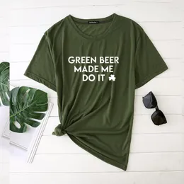 Kadın Tişörtleri Kadın T-Shirt Yeşil Bira Bana Yaptı Shamrock Baskısı St Patrick Günü Kadın Moda Harajuku Toplar Gençler