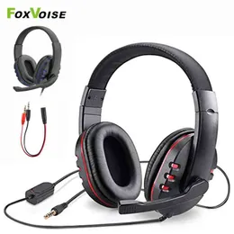 Fone de ouvido de som de fones de ouvido para computadores PC PC Laptop 3,5 mm Microfone com gamera de microfone com jogo PS4 Xbox com Mic Hifi Gaming Headset T220916