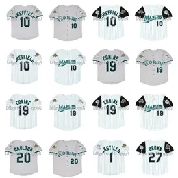 GLAVINGAGE 1997 Florida Baseball Jersey 10 Gary Sheffield 20 Darren Daulton 19 Jeff Conine 24 Bobby Bonilla 27 Kevin Brown 1 Luis Castillo 28