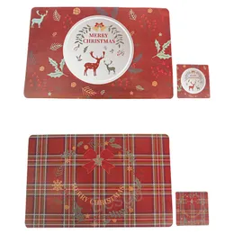 12PCS/SET ŚWIĄTECZNE KUP PLAKATOWE MAT MAT ODKOŃCZENIA TABELA ODPADAJĄCA IZOLACJA PODOSTALNOŚCI ŚWIĄTEK SNOWLALE ELK COASTER BH7583 TQQ