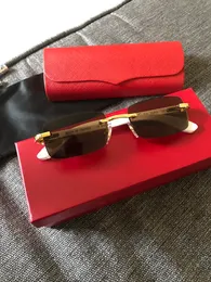 2022 Designer Sunglasses Mens Buffalo Horn Glasses Male Rimless Sun for Women Black Brown Len Anti Scratch Luxury 2023 Brand Buffs Eyewear
