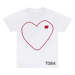 Play Designer Men's T-Shirts Casual Women's Des Badge Garcons Quality Print Short Sleeve Short T-Shirt Couple Hearts Tshirt Cheap Wholesale 520886