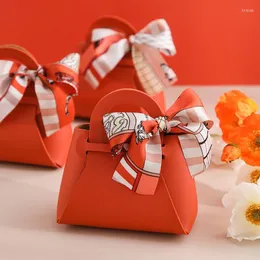 Gift Wrap Leather Box Wedding Candy With Ribbon Creative Holiday Party Easy To Assemble Small Bag