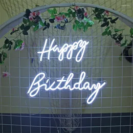 Partyzubehör, Neonlicht, individuelles Happy Birthday-Schild, LED, 18. Dekor, Name für Zuhause, Babyparty, Banner, Bar, Wandbehang, Acryl, flexibel, 3D