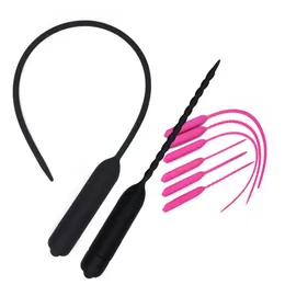 Beauty Items Long Urethral Vibrator Silicone Vibrating Penis Plug Male Masturbator sexy Toys Sounds Dilators Products For Men.