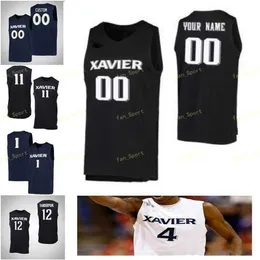 Nik1 NCAA College Xavier Musketeers Basketball Jersey 30 David West 32 Ryan Wellage Zach Freemantle 33 Brian Grant Customed