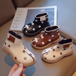 Stivaletti CUZULLAA Stivaletti per bambini per ragazze Abito da principessa a pois Scarpe autunno-inverno Scarpa per bambini corta da scuola per bambini 220921