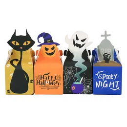 Halloween Favor Caixas de doces Feliz Halloween Ghost Treat Boxesr Kids Pumpkin Theme Party Supplies de presente MJ0823