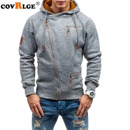 Men's Hoodies Sweatshirts Covrlge Men Autumn Casual Solid Zipper Long Sleeve Hoodie Sweatshirt Top Outwear sudaderas para hombre MWW151 220920