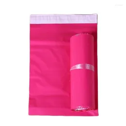 ギフトラップ50pcs/lot Rose Red Size Frosted Storage Waterproof Courier Bag Self-Seal PE Material Envelope Mailer Postal Mailing Packバッグ