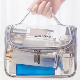 Bolsas de armazenamento para higiene pessoal viagem estojo organizador de maquiagem transparente colorido transparente bolsa organizadora