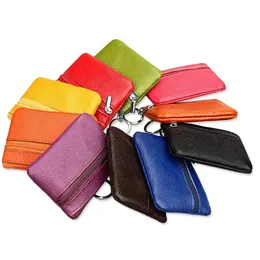 Mini Pouch Pocket Wallet Coin Purses Women Small Pu Leather Purse dragkedja Byt pengar V￤skor Key Holder Case ID -h￥llare