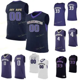 College Basketball Wears Nik1 NCAA College Washington Huskies Basketball Jersey 24 Jonah Geron 30 Travis Rice 32 Noah Neubauer 33 Isaiah Stewart Custom Stitched