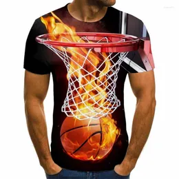 Men's T Shirts 2022 Arrival Funny 3d Shirt Summer Hipster Short Sleeve Tee Tops Men/Women Flame Basketball T-Shirts Homme