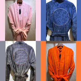 100% Cotton Designer Bath Robes Letter Baroque Embroidery Bathrobes With Belts Men Women Home Hotel Night Sleep Robe