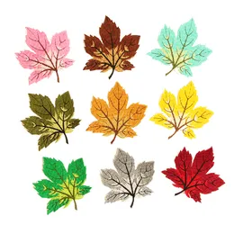 Notions Embroidered Patches Assorted Color Maple Leaves Iron on Patch for Clothes Jeans Backpack Coats DIY Appliques Supplier