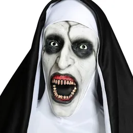 Party Masken Horror Nonne Maske Cosplay Valak Latex Helm Halloween Kostüme Gruselige Masken Kostüm Requisiten Spook House Supplies 220920