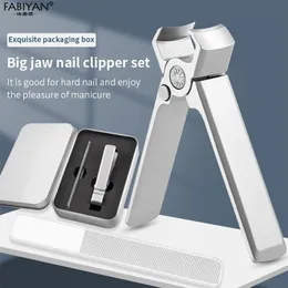 Tesoura de cutícula maxilar largo unhas cortadoras de aço inoxidável manicure cortador grosso de unha de unha dura Ferramentas de trimmer com arquivo de vidro 220921