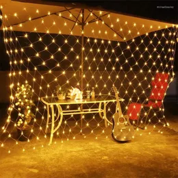 Cordas 6mx4m 3x2m LED Fada String Net Luzes Árvore de Natal Garland Xmas Party Garden DIY Decoração de Casamento Cortina Luz UE / EUA / Solar