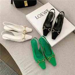 Back Trip High-Heeled Sandals Women 'S Sandals Fashion Pointed Baotou New Trend Leisure 100% Version Of In Early Spring 2022 80% Factory Online Sales