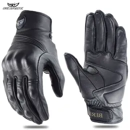 Five Fingers Gloves Vintage Leather Motorcycle Racing Glove Men Women Motorcyclist Guantes Moto Luvas Full Finger Motocross MTB Biker Gloves 220921