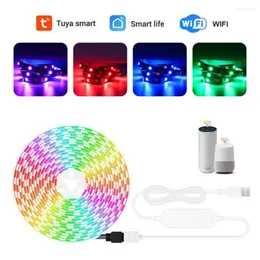 Remsor tuya rgb led remsa USB -lampor smd wifi tv -belysning multicolor smart bakgrundsbelysning f￶r liv julrum dekor