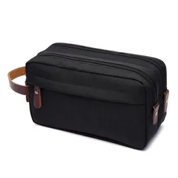 Borse per cosmetici Custodie Borsa per cosmetici in tela casual con manico in pelle Borsa da viaggio per uomo Lavaggio Rasatura Borsa da toilette per donna Borsa per organizer impermeabile 220921