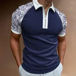 Męskie koszulki polo letnie koszulki golfowe dla mężczyzn styl z krótkim rękawem topy z klapą na zamek błyskawiczny Casual Slim Trend dobre kostiumy