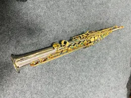 Hergestellt in Japan Sopran-Saxophon WO37 All-in-One-Nickel-Silber-Gold-Schlüssel mit Gehäuse Sax Sopran-Mundstück Ligature Reed Necks Musikinstrument