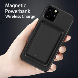 B￤rbar mobiltelefon Magnetisk induktionsladdning Power Bank 5000mAh f￶r iPhone 12 13 Magsafe Qi Tr￥dl￶s laddare PowerBank Type-C Uppladdningsbart batteri