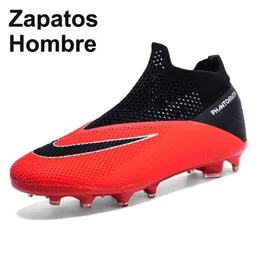 Dress Shoes Plus Big Size 36-49 High Ankle Sneakers Men FG Soccer Kids Outdoor Cleats Long Spikes Profession Chaussure Football 220921