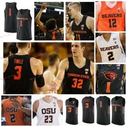 NIK1 스티치 커스텀 31 Eli Glenzel 44 Isaac Barnes 20 Gary Payton 33 Steve Johnson Oregon State Beavers College 남자 여자 청소년 저지