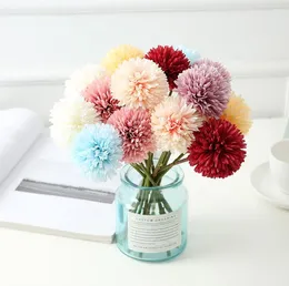 Party Wedding Decorative Artificial Chrysanthemum Flowers Fake Silk Ball Flower Home Dinner Table Decoration Gift Diy Accessories SN4166
