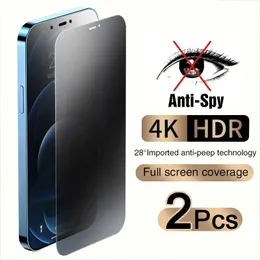 iPhone을위한 전체 커버 방지 안티 스파이 보호기 휴대폰 화면 보호기 11 12 13Pro Max Privacy Glass 14 Pro 8 Plus XS XR