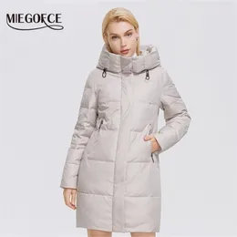 Womens Down Parkas Miegofce Inverno Mulheres Midlength Casaco Com Capuz Design Para Manter Quente e À Prova de Vento Parka Zipper Solto Senhoras Jaquetas D21647 220921