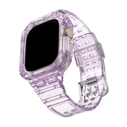Do Apple Watch Ultra 49 mm Pasps z obudową Iwatch 8 Serise Armor Sport Clear Band Bransoletka Bransoletka Smart Accessories