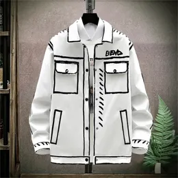 Herrjackor Autumn Casual Jacket Korean Fashion Short Lapel Coat Decoration Body Men's Coat High Quality Hip Hop Jackets Men 220921