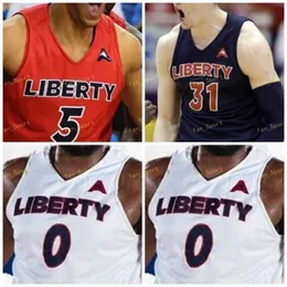 Nik1 NCAA College Liberty Flames Jersey de basquete 20 Keegan McDowell 25 Josh Price 31 Scottie James 32 Blake Preston 55 Brendan Newton Custom