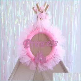 Decorazione per feste blu/rosa ghirlanting ghirlanda principessa tema tutu knocker banner decorazioni di compleanno baby shower poins pt13 drop dhcka