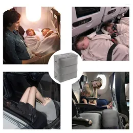 Cuscino da viaggio gonfiabile in PVC Poggiapiedi per bambini Letto per aereo Bus per auto Altezza regolabile Volo per adulti Riposo per dormire