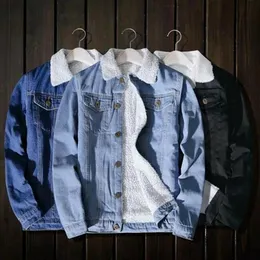 Winter Thick Warm Denim Jacket Male Jean Bomber Jackets Fashion Cowboy Coats Boutique Blue Black Chaqueta Hombre Casual Hip Hop Streetwear